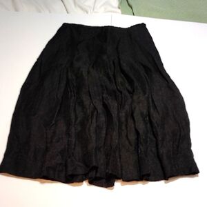 J. Jill Black Floral Tencel Lyocell A-Line Full Skirt Size 8